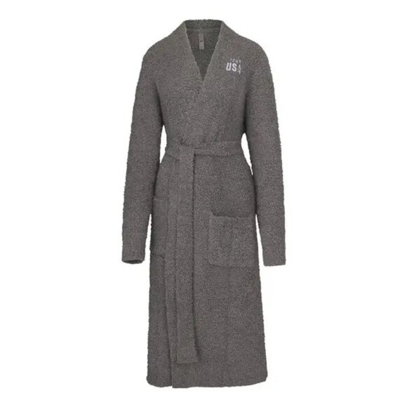 SKIMS Cozy Knit Long Robe Team USA Gray 2X/3X - Picture 11 of 11